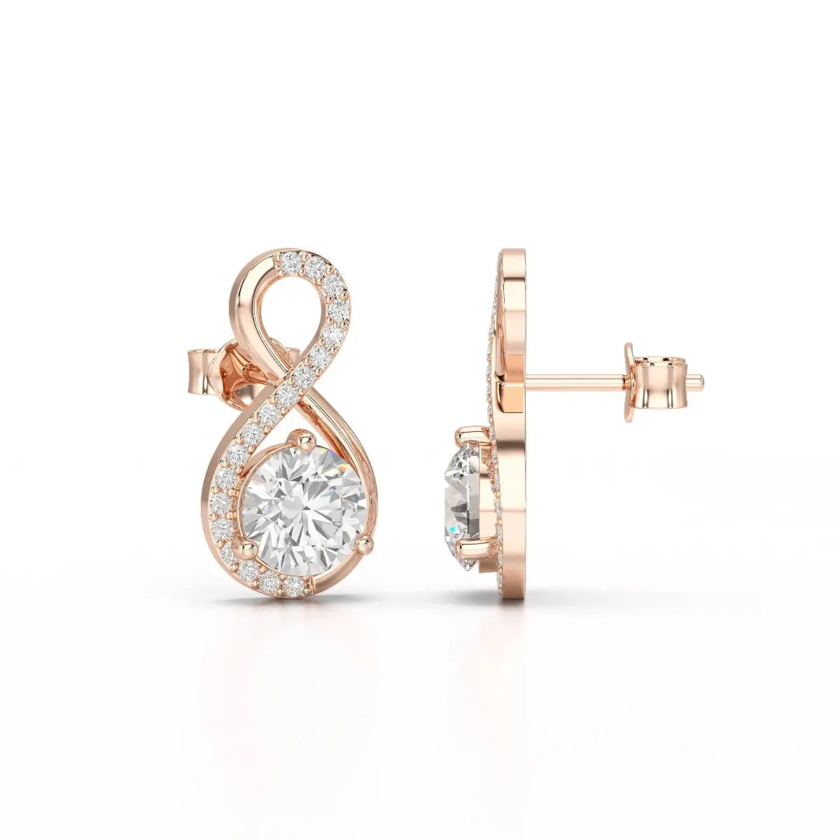 2.2 CT Lab Diamond Round Cut Earrings Jama Jewels