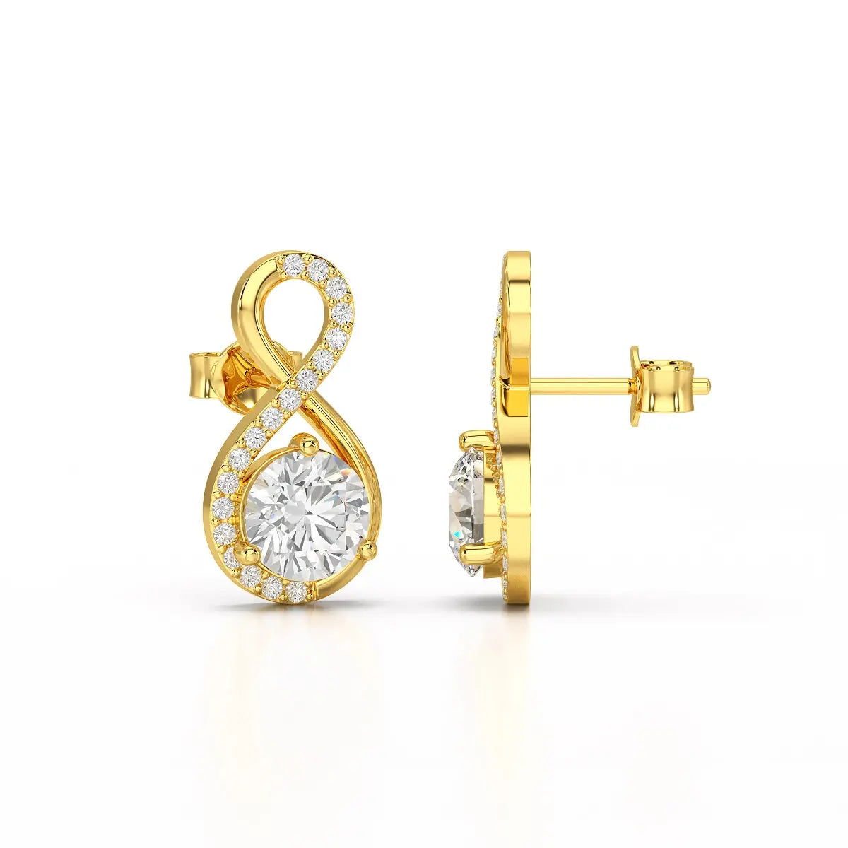 2.2 CT Lab Diamond Round Cut Earrings Jama Jewels