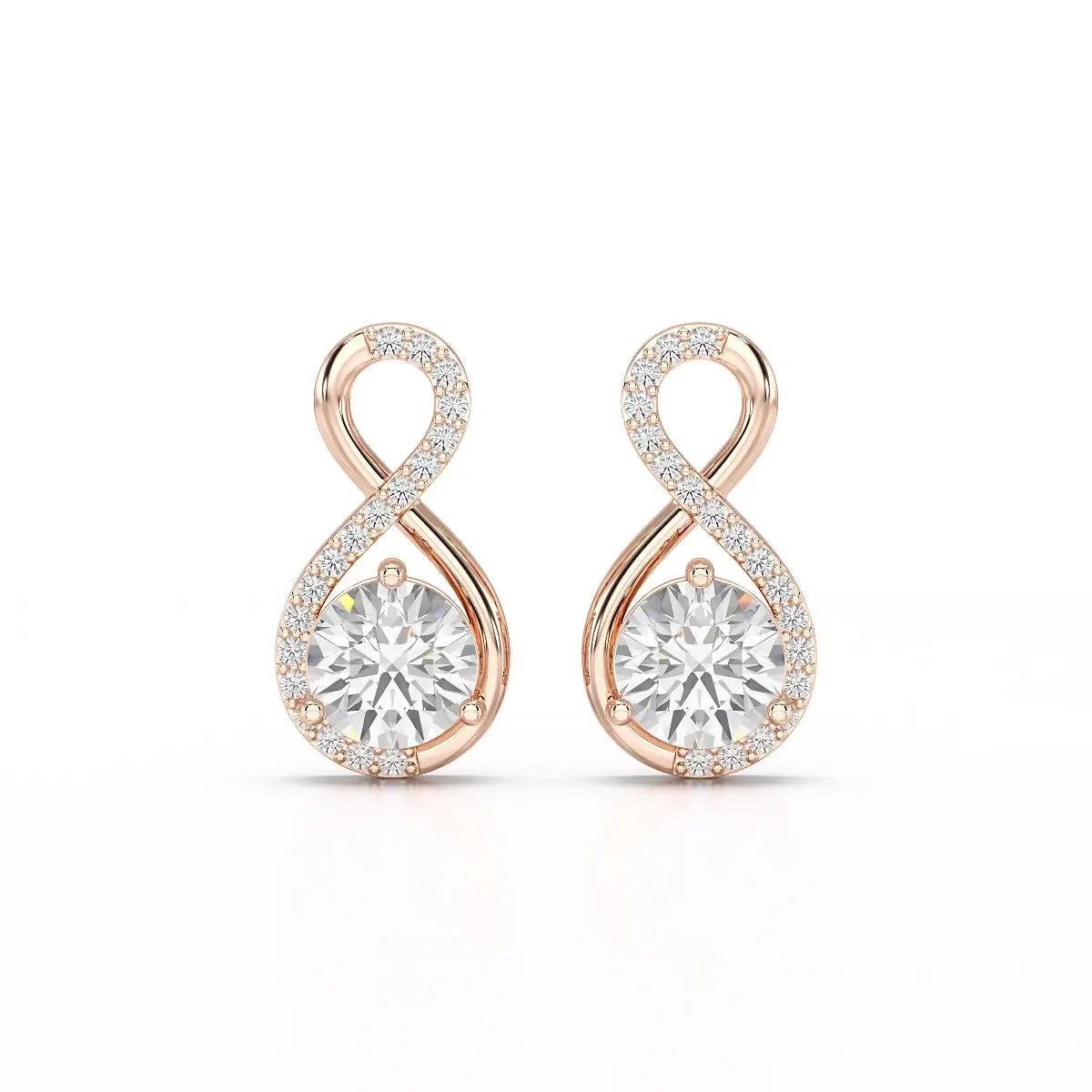 2.2 CT Lab Diamond Round Cut Earrings Jama Jewels