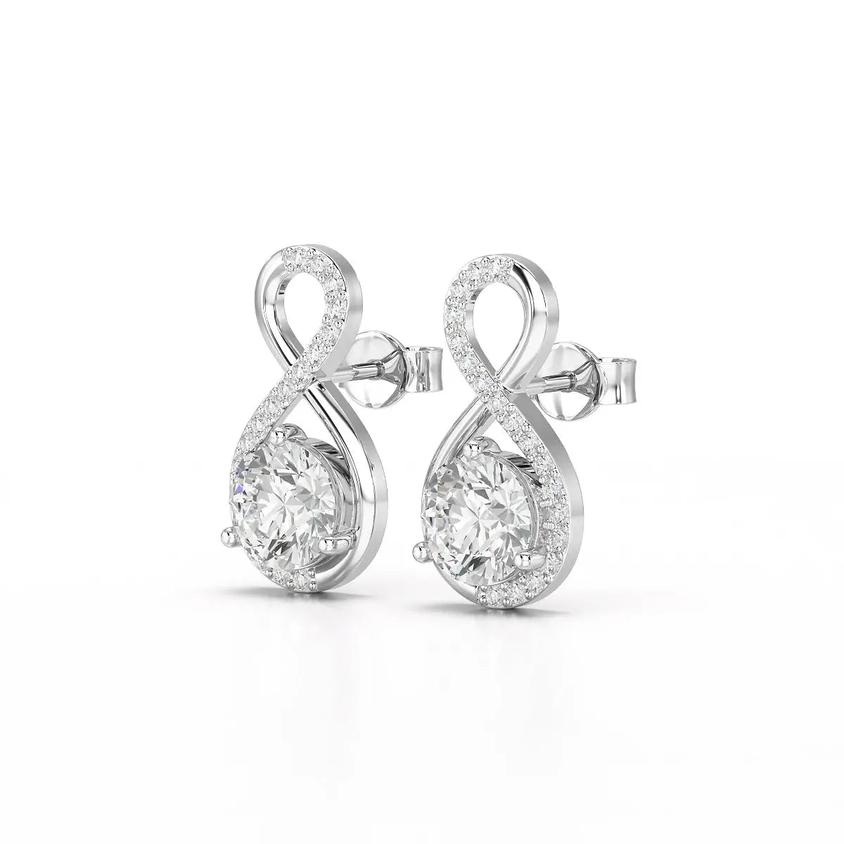 2.2 CT Lab Diamond Round Cut Earrings Jama Jewels