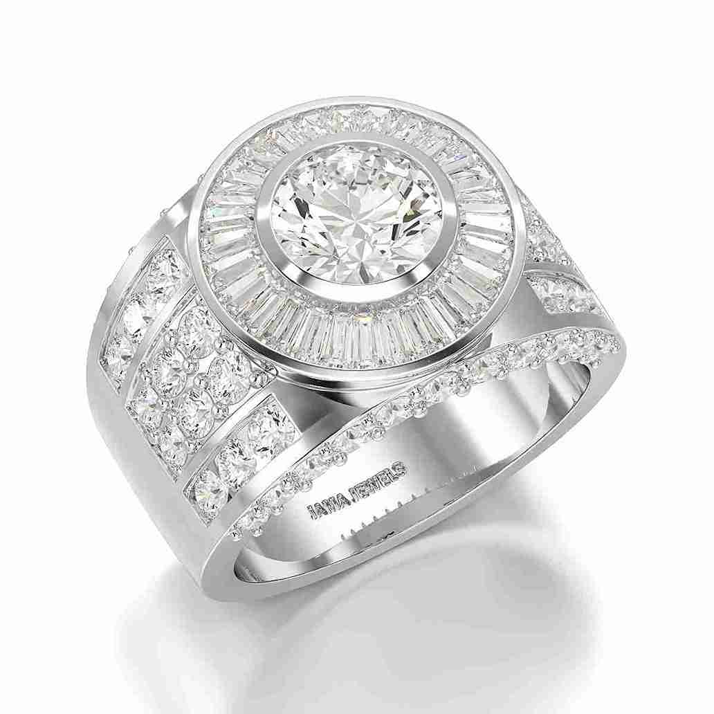 5.7 CT Round Shape Lab Diamond Men's Ring