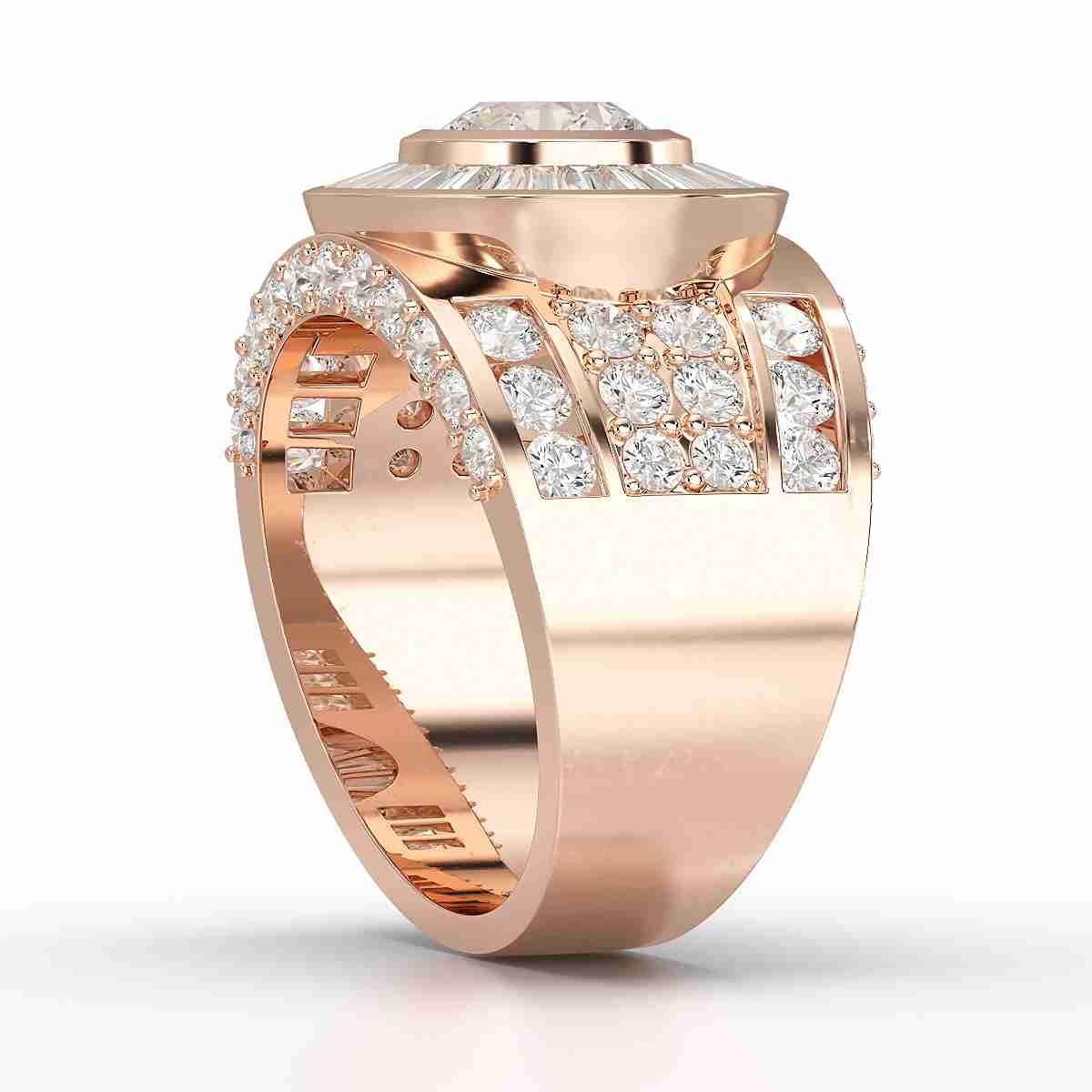 5.7 CT Round Shape Lab Diamond Men's Ring