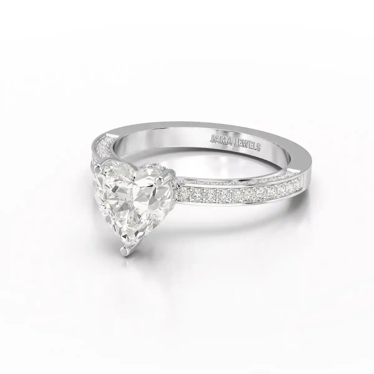 2.53CT Heart Cut Lab Diamond Ring Jama Jewels