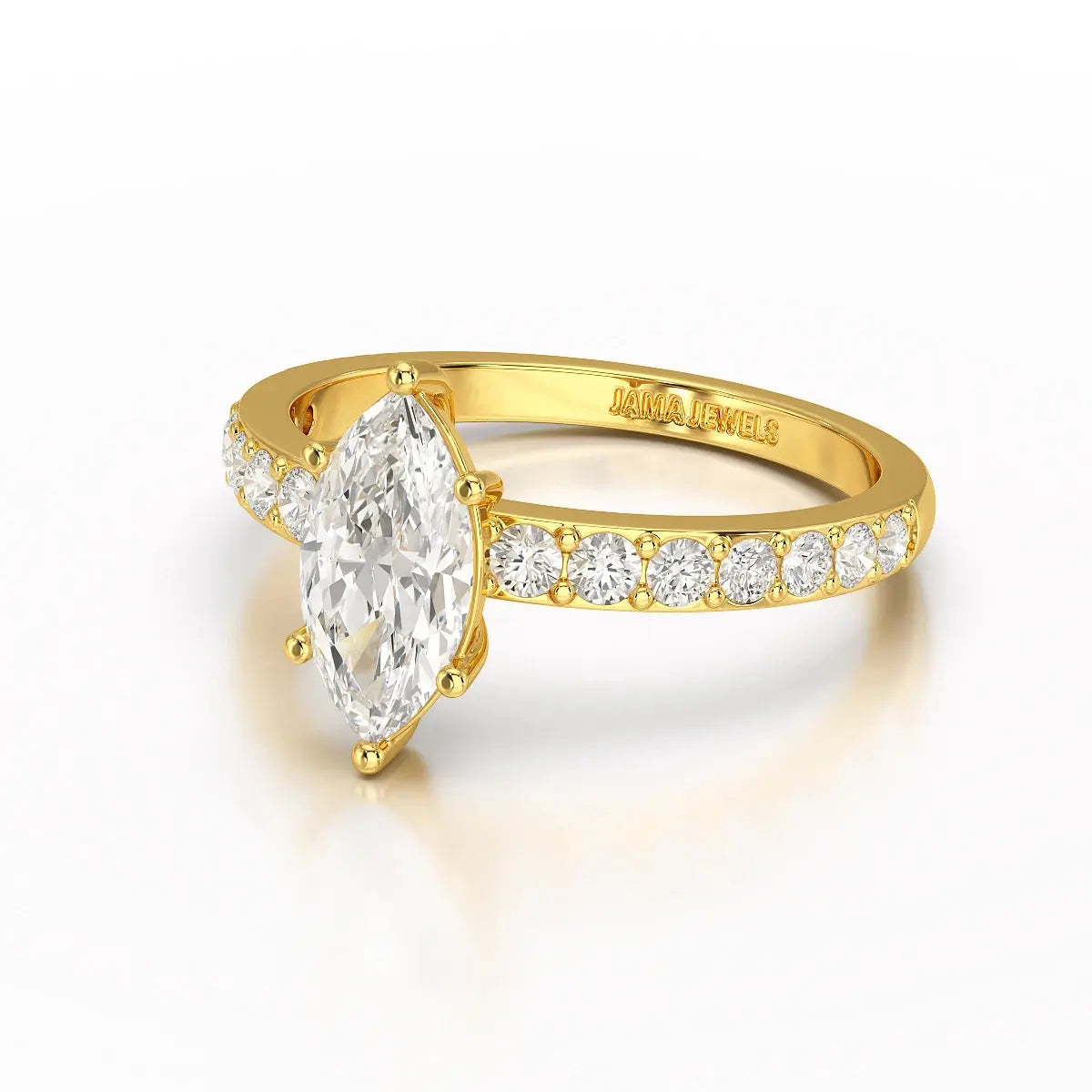 1.48 CT Marquise Shape Lab Diamond Ring Jama Jewels