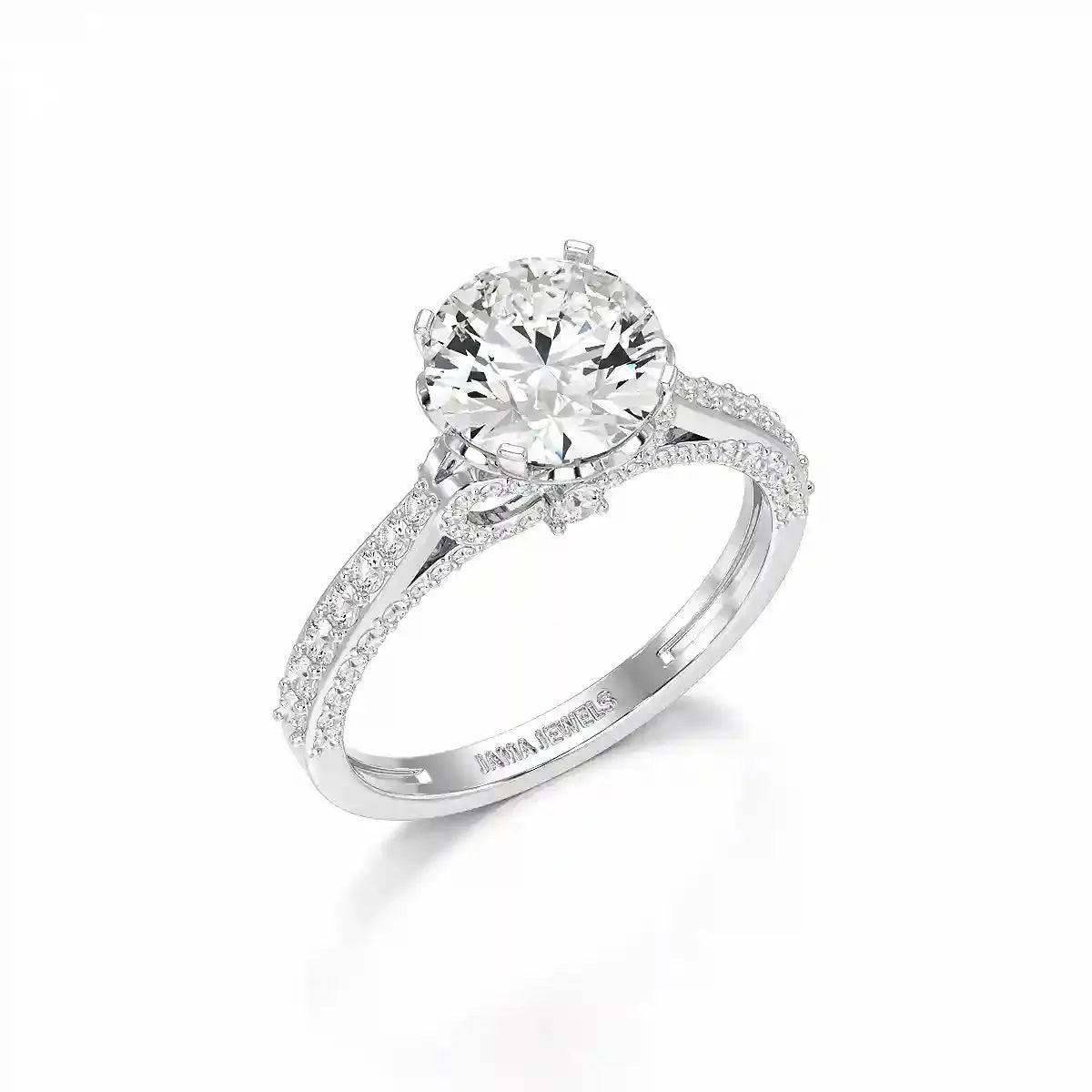 2.6 CT Round Cut Lab Diamond Ring Jama Jewels