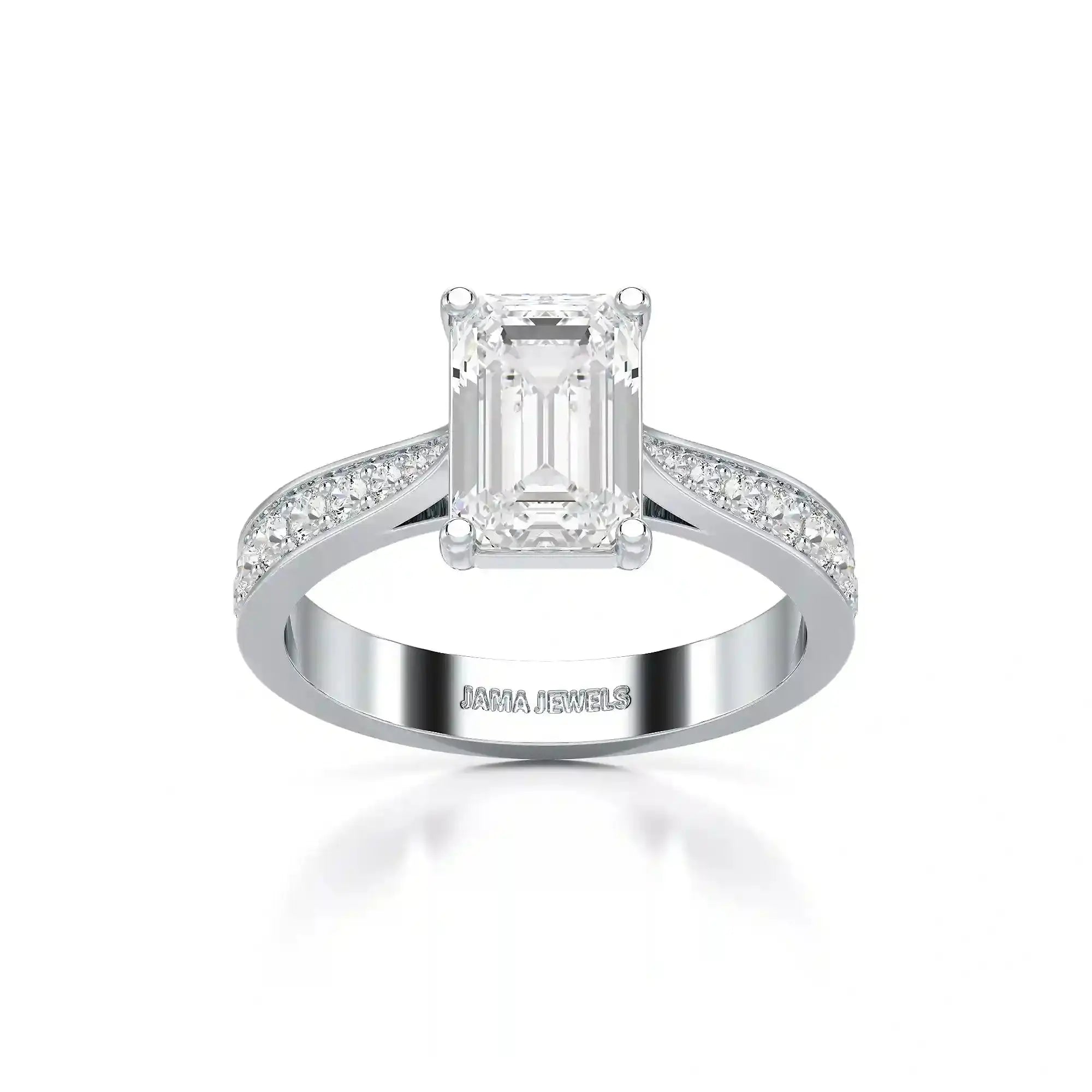 2.35 CT Emerald Cut Lab Diamond Ring Jama Jewels
