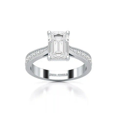 2.35 CT Emerald Cut Lab Diamond Ring Jama Jewels
