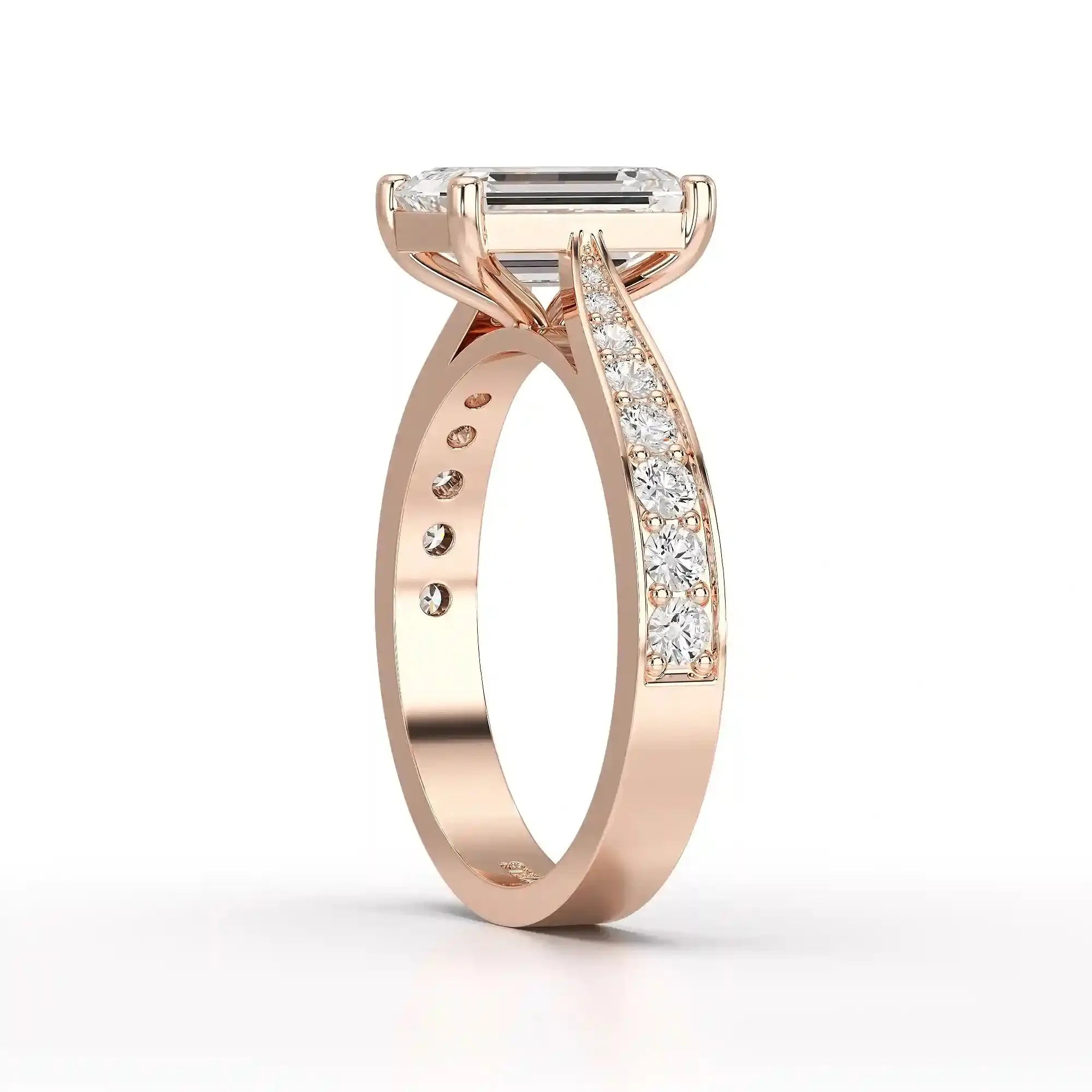 2.35 CT Emerald Cut Lab Diamond Ring Jama Jewels