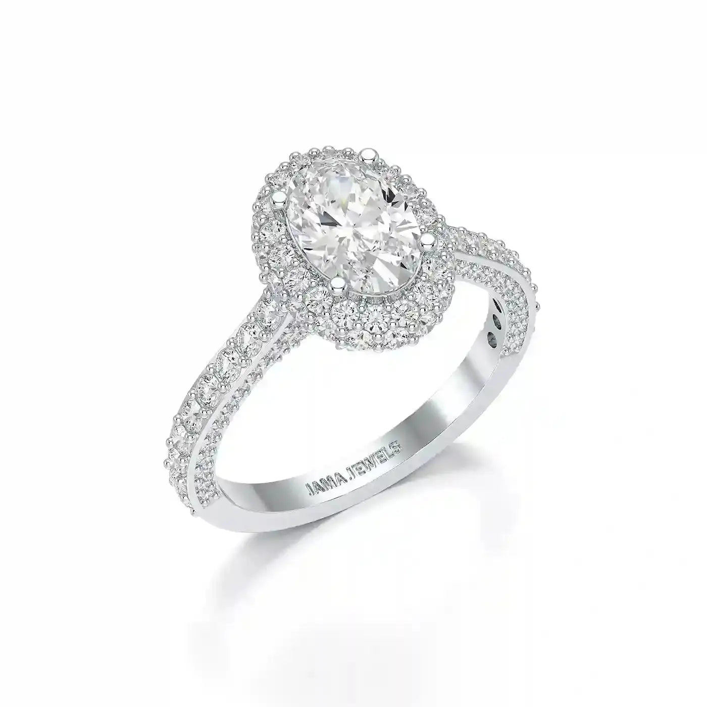 2.25 CT Oval Cut Halo Diamond Ring Jama Jewels
