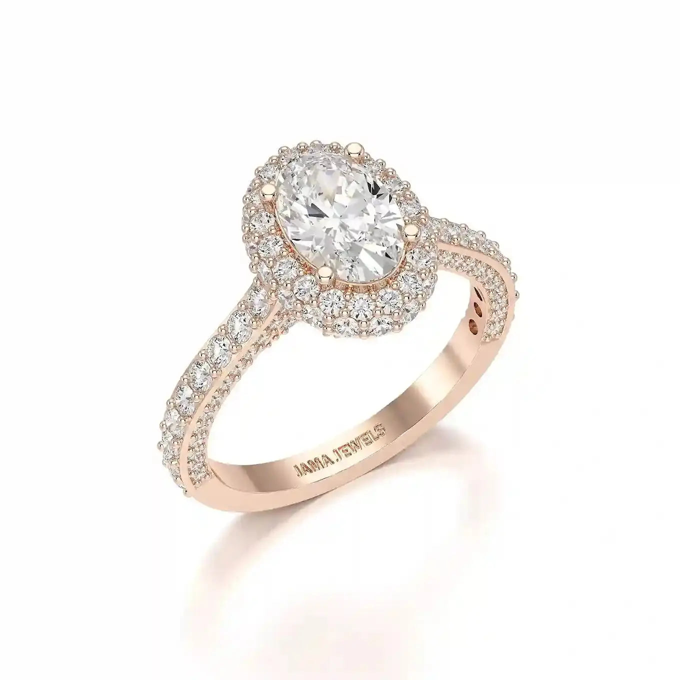 2.25 CT Oval Cut Halo Diamond Ring Jama Jewels