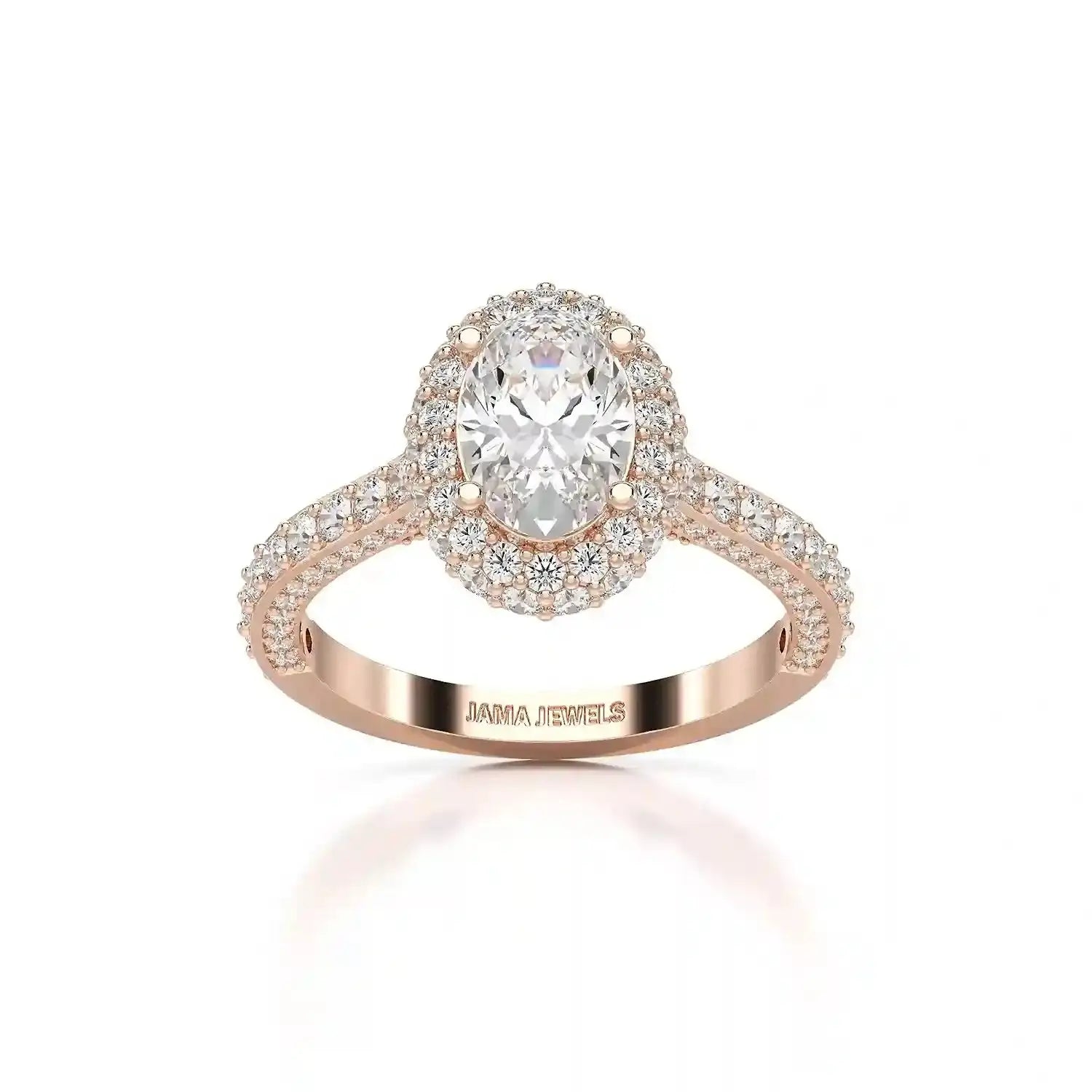 2.25 CT Oval Cut Halo Diamond Ring Jama Jewels