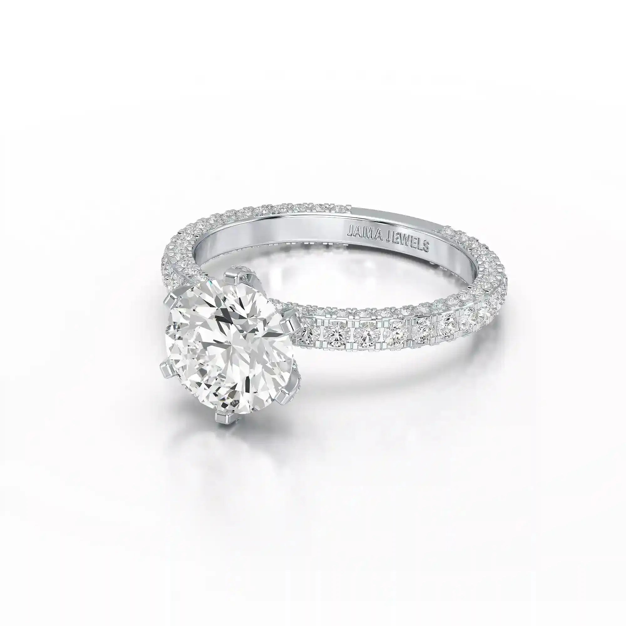 3.15 CT Round Cut Lab Diamond Ring Jama Jewels