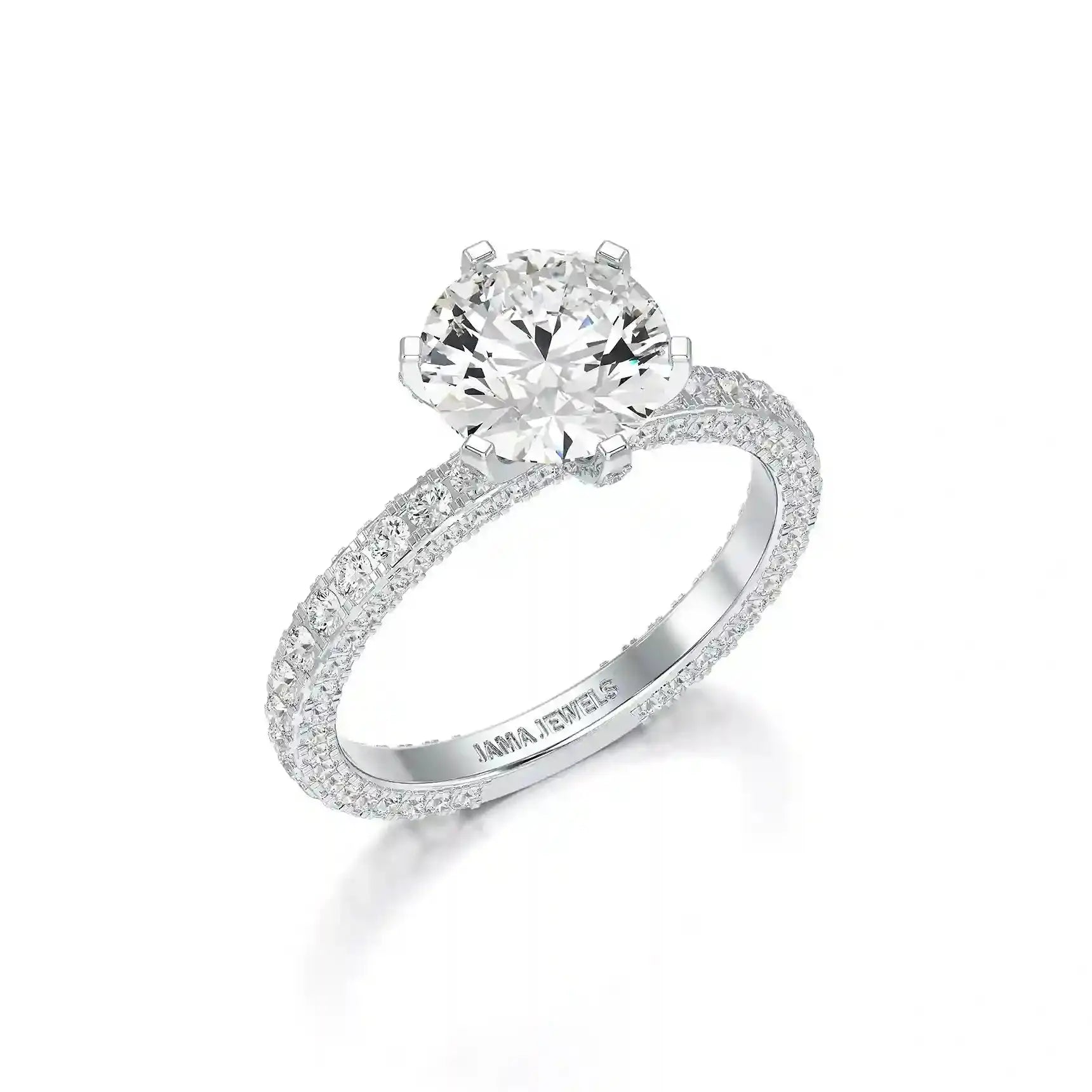 3.15 CT Round Cut Lab Diamond Ring Jama Jewels