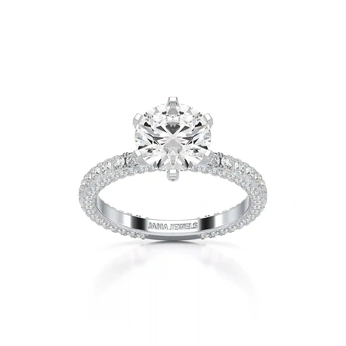 3.15 CT Round Cut Lab Diamond Ring Jama Jewels
