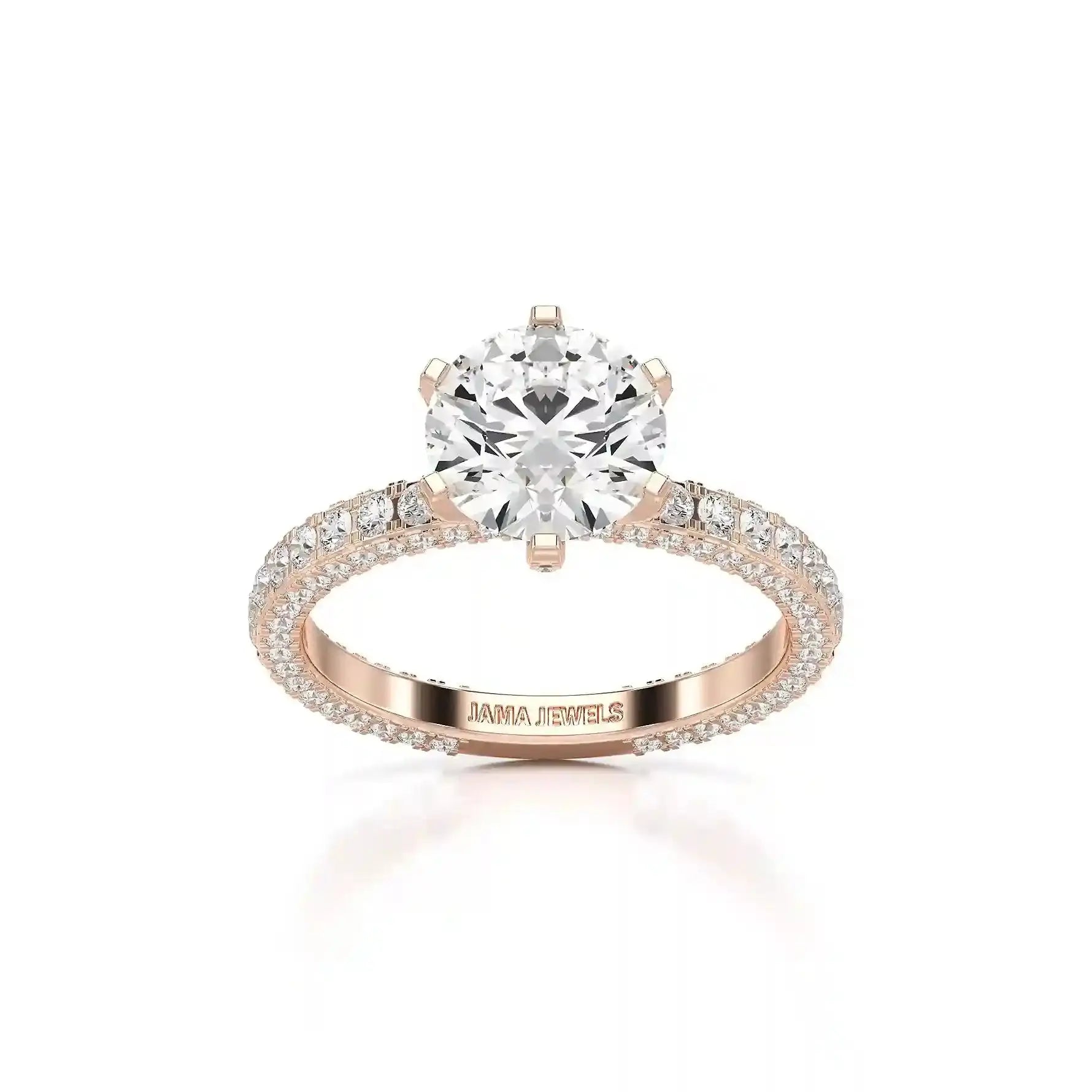 3.15 CT Round Cut Lab Diamond Ring Jama Jewels