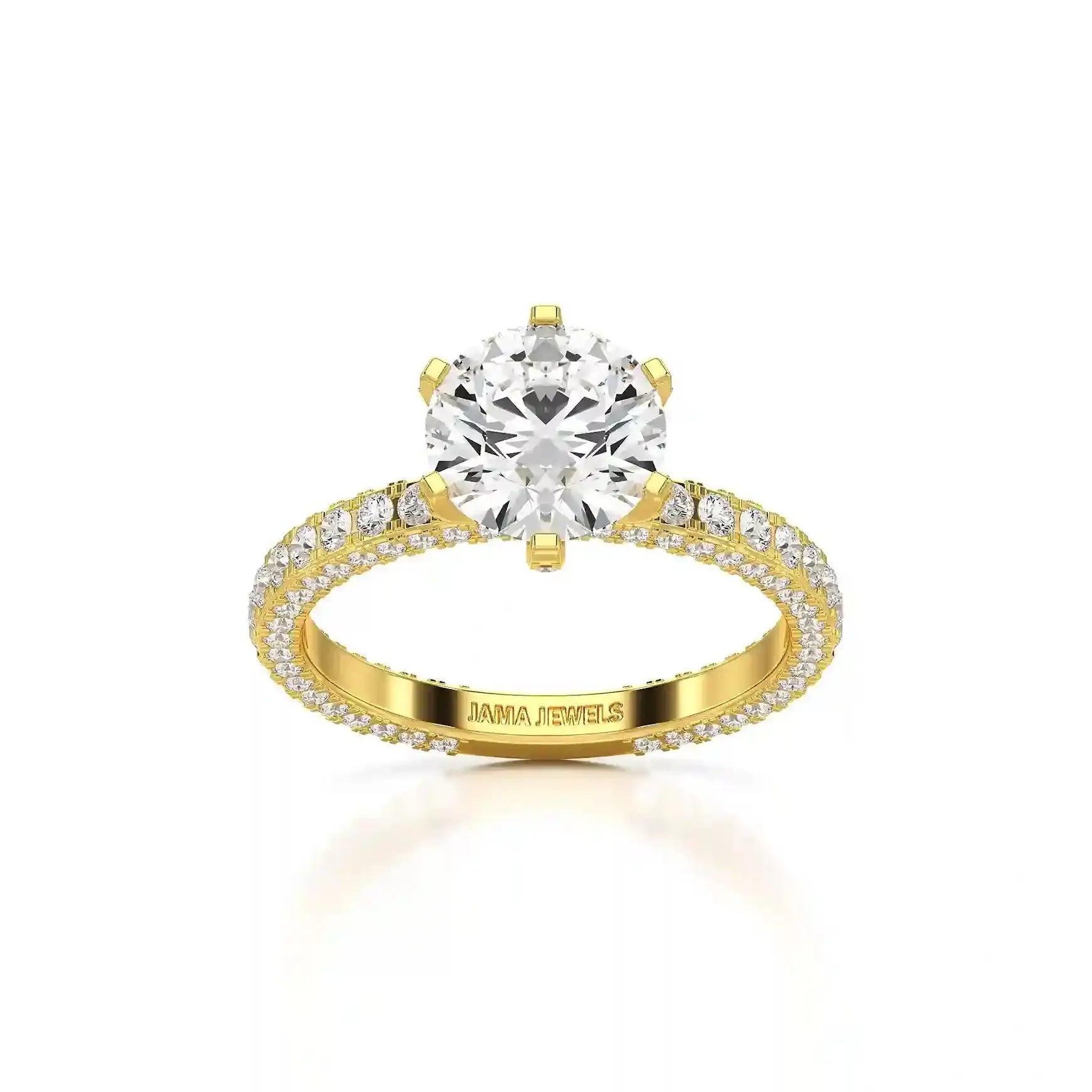 3.15 CT Round Cut Lab Diamond Ring Jama Jewels