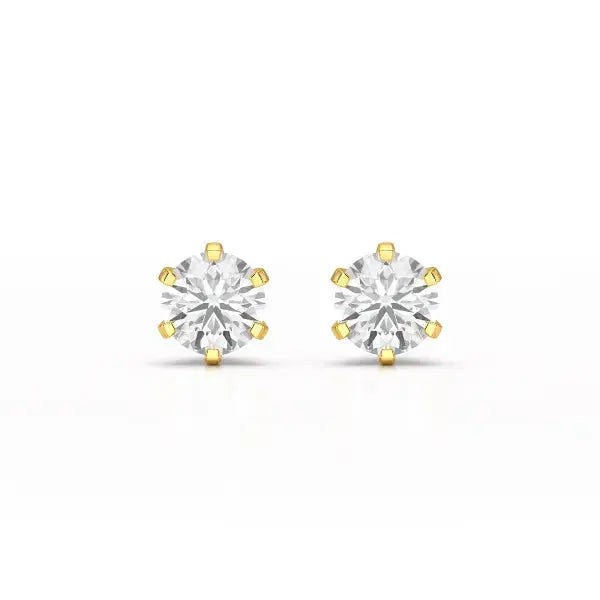 Simple Stud 0.87 CT Round Lab Diamond Earrings - Jama Jewels 