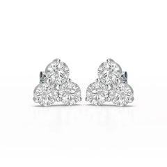 2 CT Three Stone Round Lab Diamond Earring