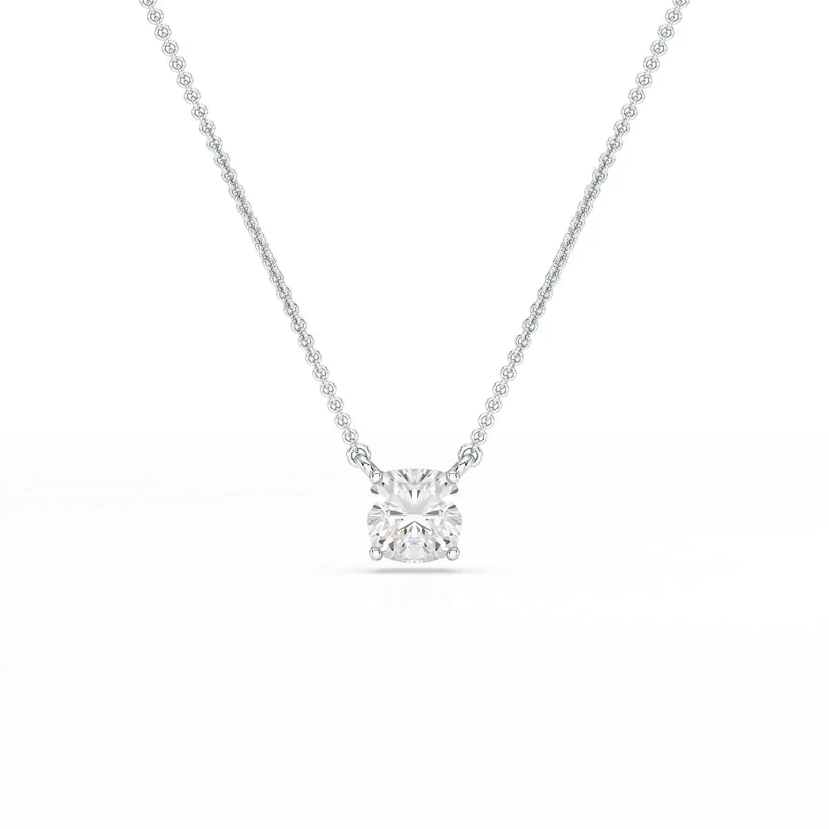 1 CT Cushion Solitaire Lab Grown Diamond Pendant