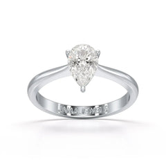 1 Ct Solitaire Pear Shape Lab Diamond Ring