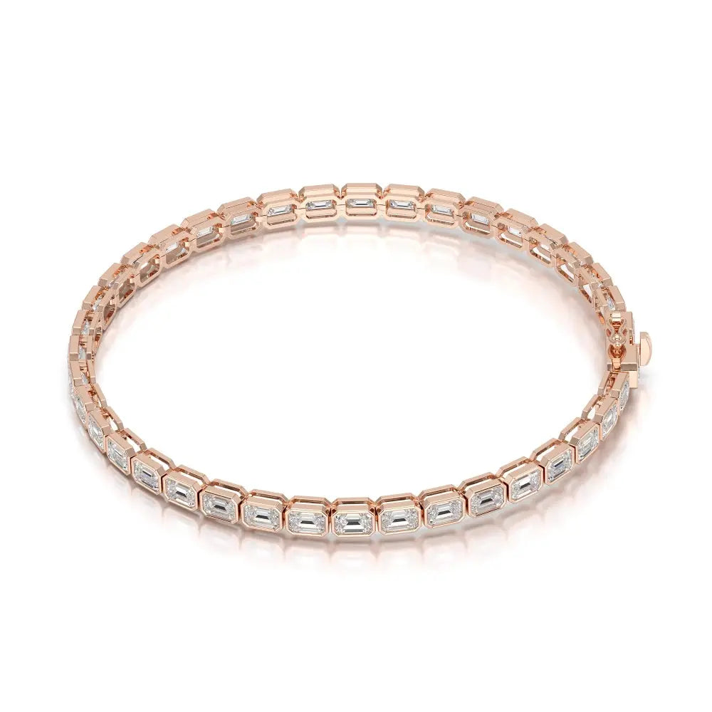6.85 CT Emerald Cut Diamond Bezel Tennis Bracelet Jama Jewels