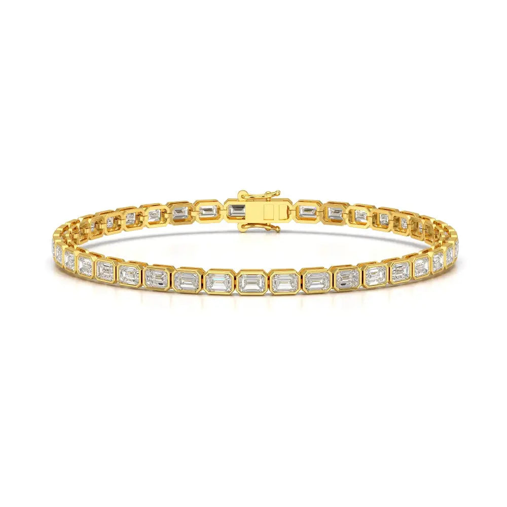 6.85 CT Emerald Cut Diamond Bezel Tennis Bracelet Jama Jewels