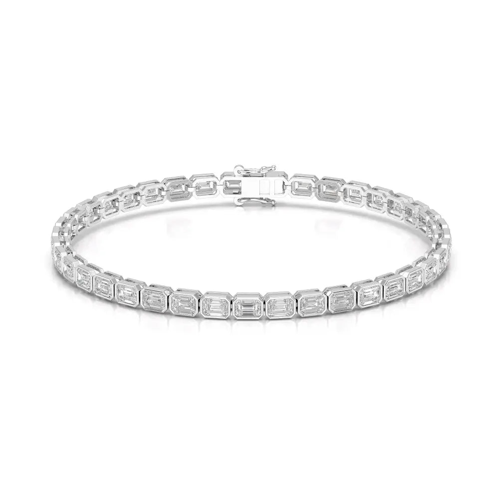 6.85 CT Emerald Cut Diamond Bezel Tennis Bracelet Jama Jewels