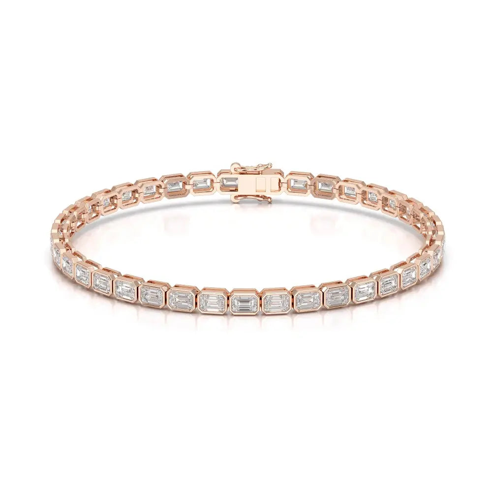 6.85 CT Emerald Cut Diamond Bezel Tennis Bracelet Jama Jewels