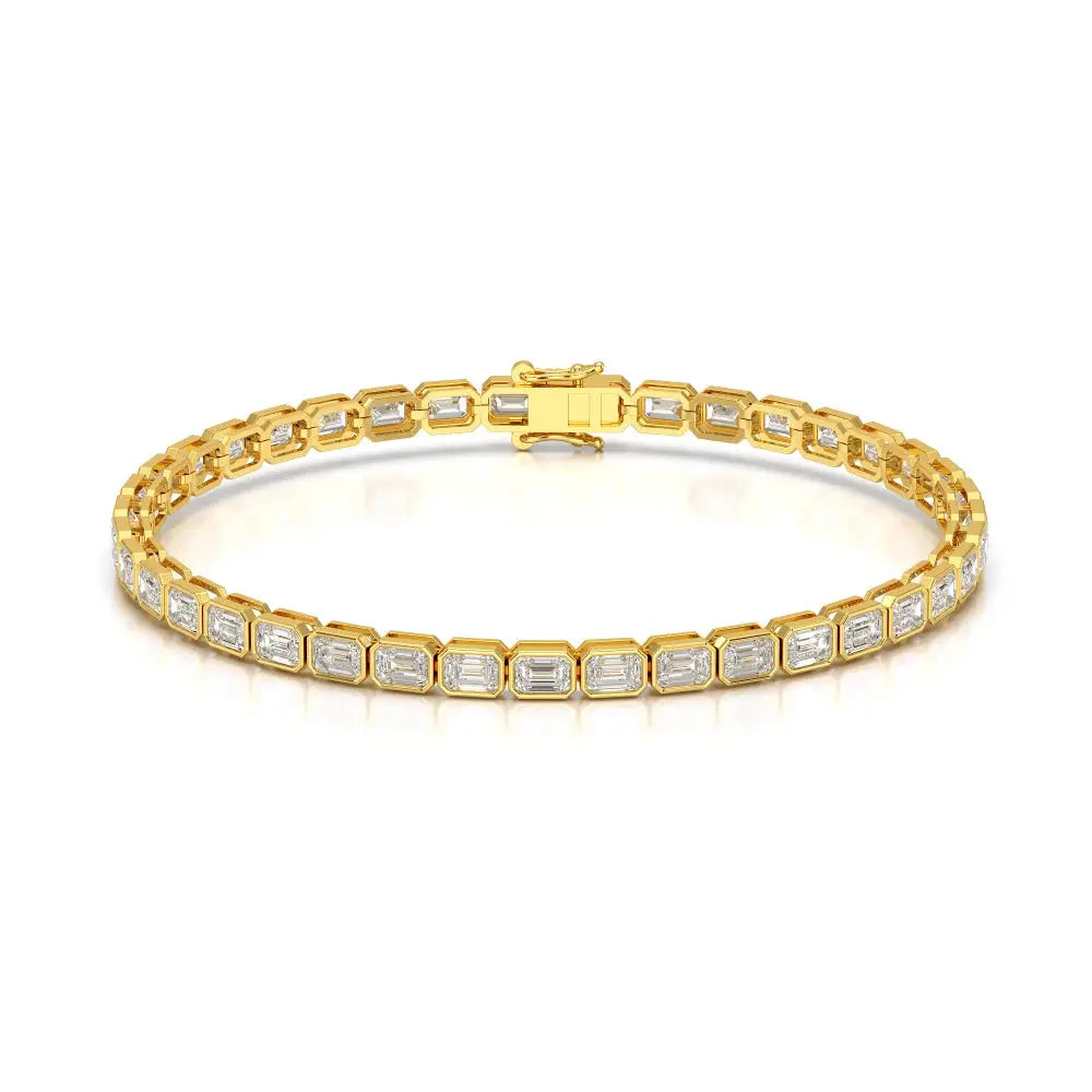 6.85 CT Emerald Cut Diamond Bezel Tennis Bracelet Jama Jewels
