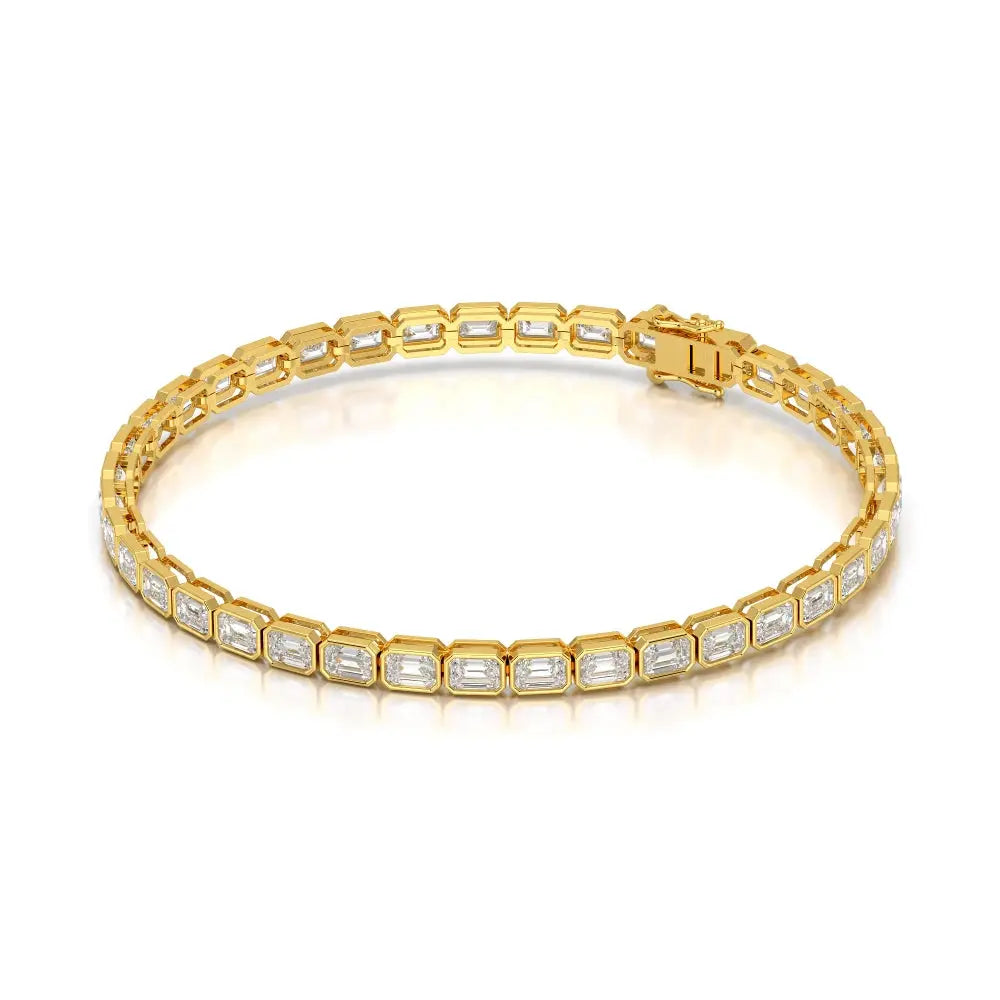 6.85 CT Emerald Cut Diamond Bezel Tennis Bracelet Jama Jewels