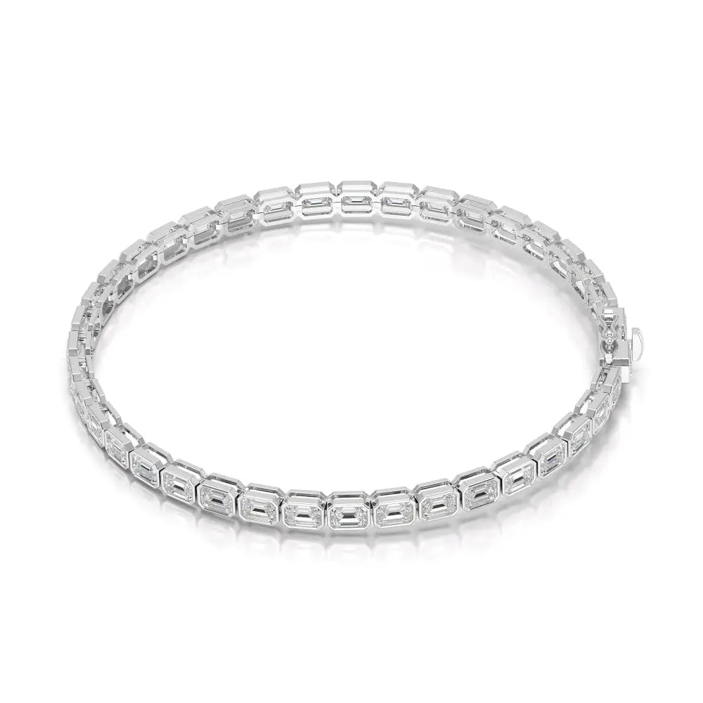 6.85 CT Emerald Cut Diamond Bezel Tennis Bracelet Jama Jewels