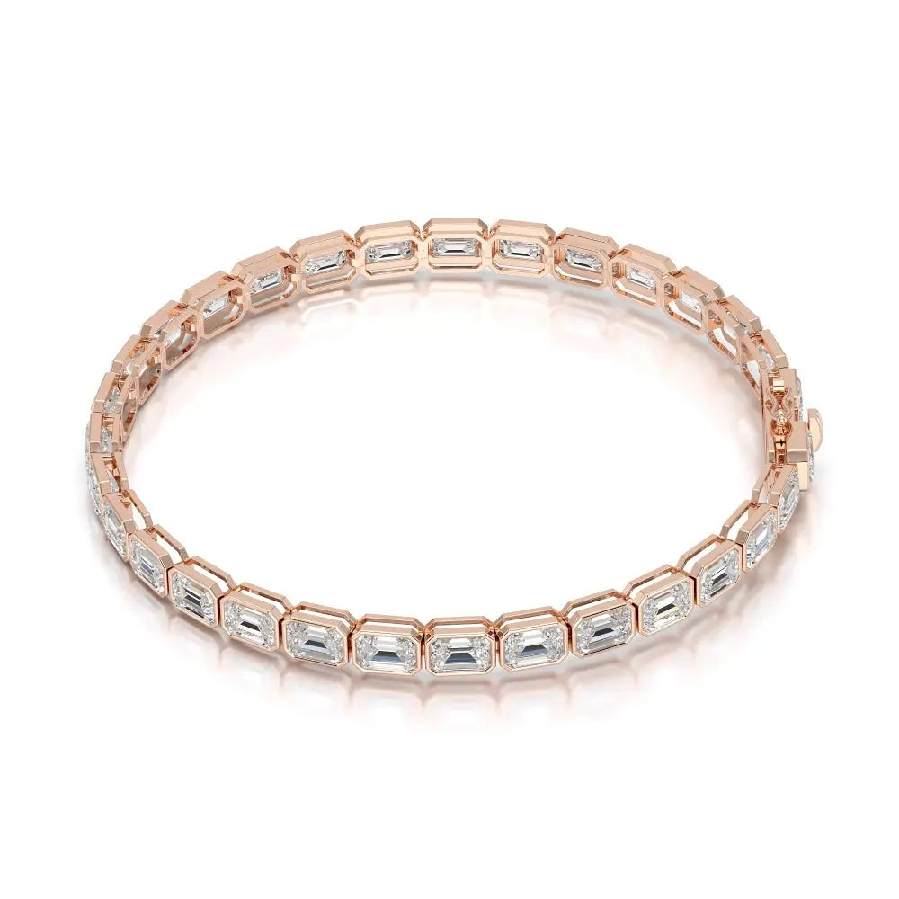 12 CT Emerald Cut Diamond Bezel Tennis Bracelet Jama Jewels