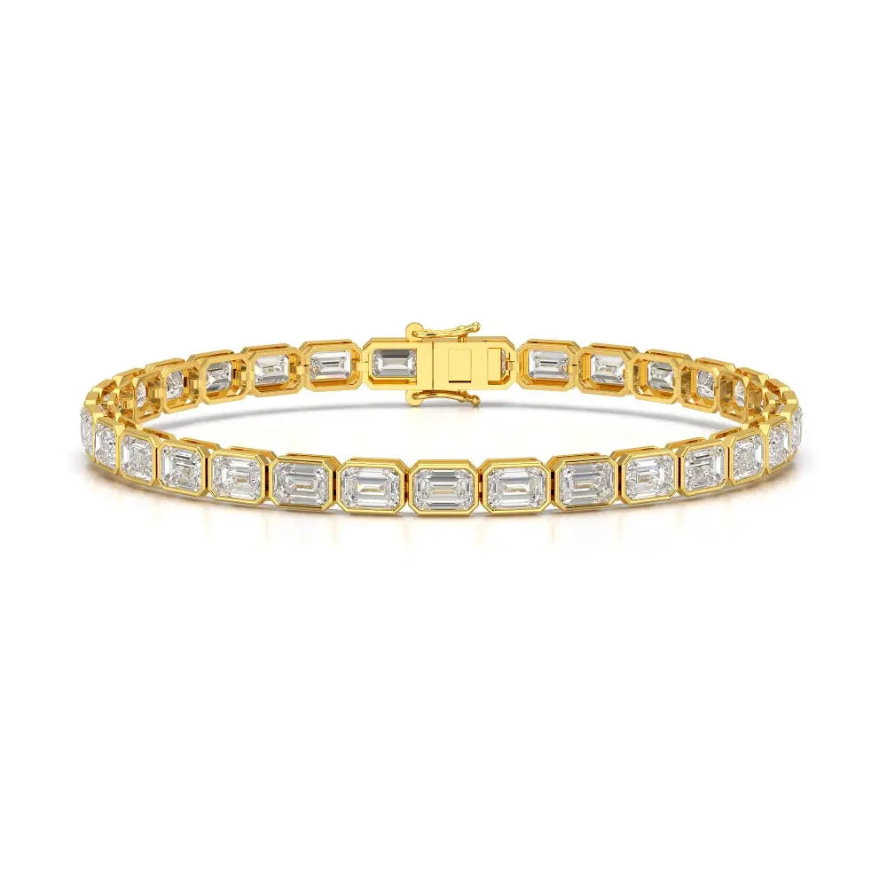 12 CT Emerald Cut Diamond Bezel Tennis Bracelet Jama Jewels