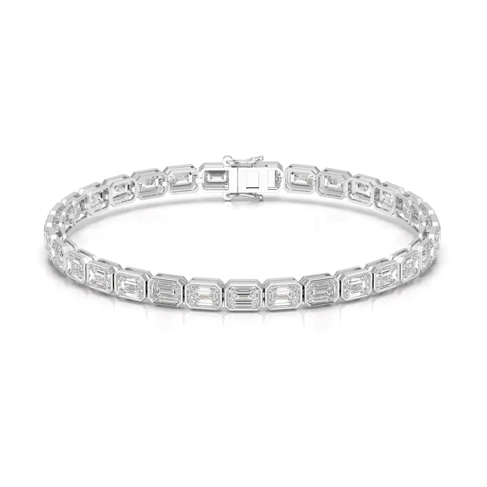 12 CT Emerald Cut Diamond Bezel Tennis Bracelet Jama Jewels