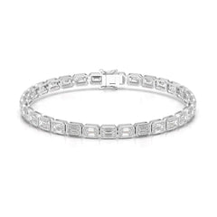 12 CT Emerald Cut Diamond Bezel Tennis Bracelet Jama Jewels