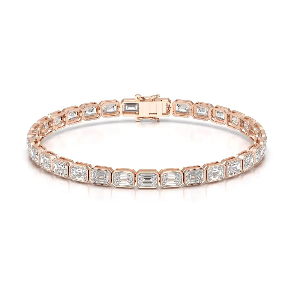 12 CT Emerald Cut Diamond Bezel Tennis Bracelet Jama Jewels