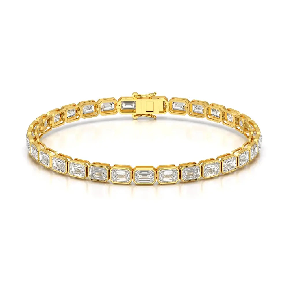 12 CT Emerald Cut Diamond Bezel Tennis Bracelet Jama Jewels