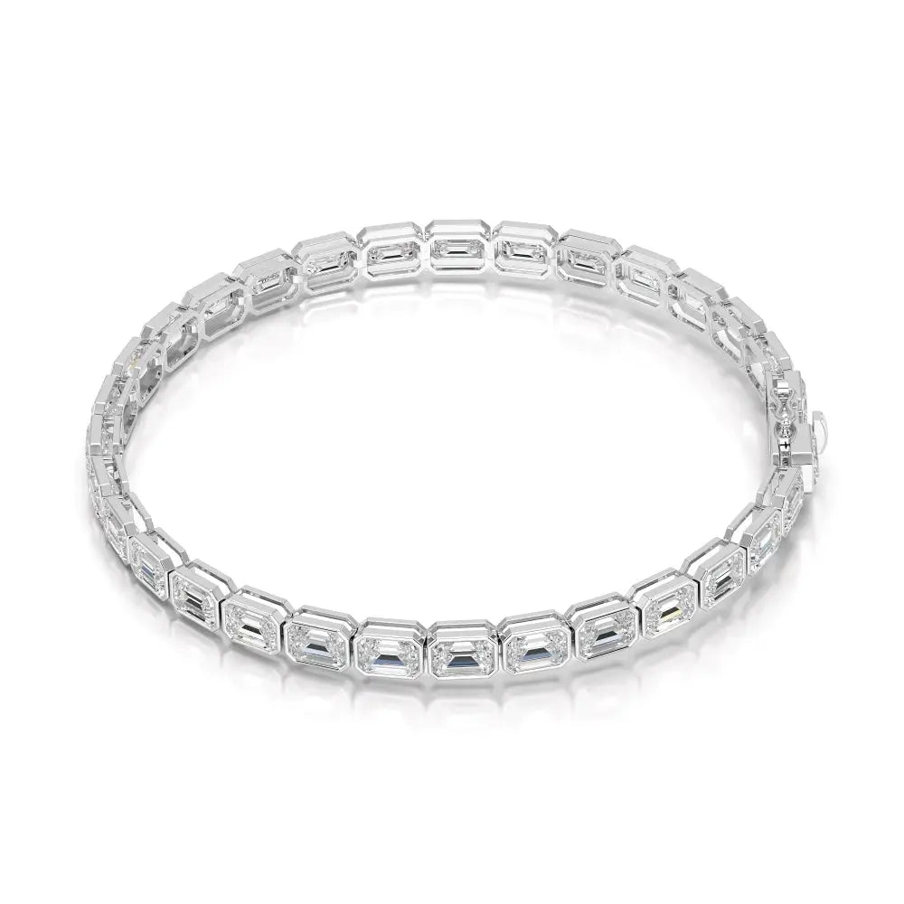 12 CT Emerald Cut Diamond Bezel Tennis Bracelet Jama Jewels