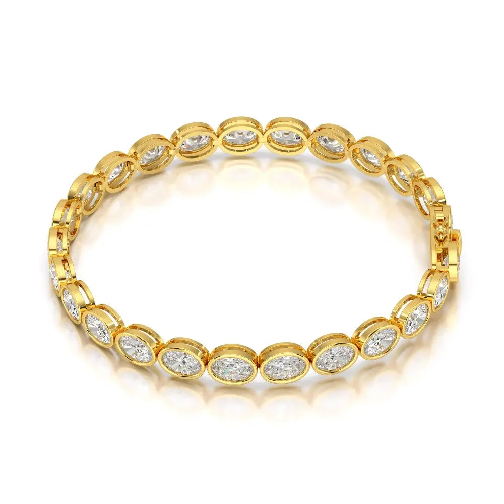 11.50 CT Oval Cut Diamond Bezel Tennis Bracelet Jama Jewels