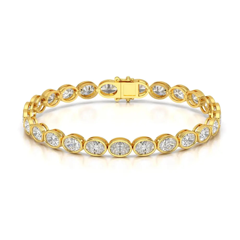 11.50 CT Oval Cut Diamond Bezel Tennis Bracelet Jama Jewels