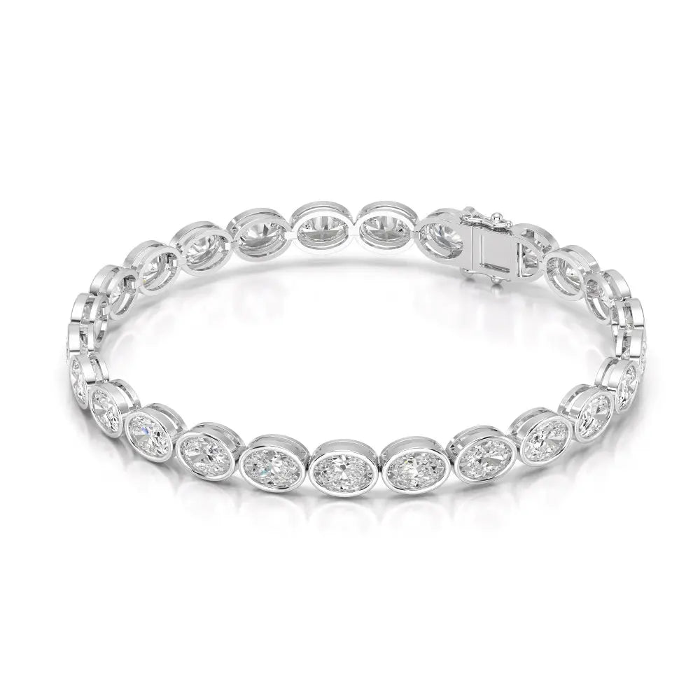 11.50 CT Oval Cut Diamond Bezel Tennis Bracelet Jama Jewels