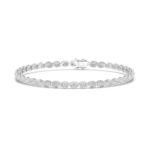 3.80 CT Oval Cut Diamond Bezel Tennis Bracelet