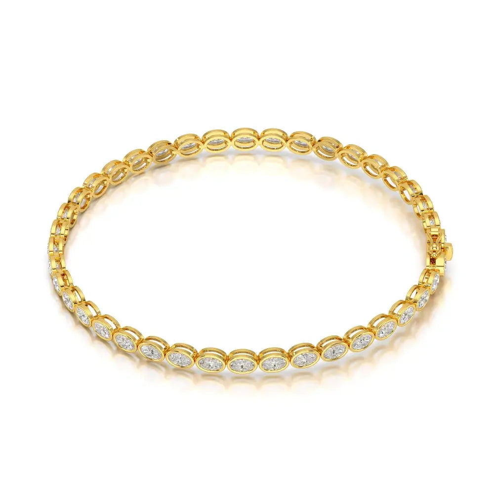 3.80 CT Oval Cut Diamond Bezel Tennis Bracelet Jama Jewels