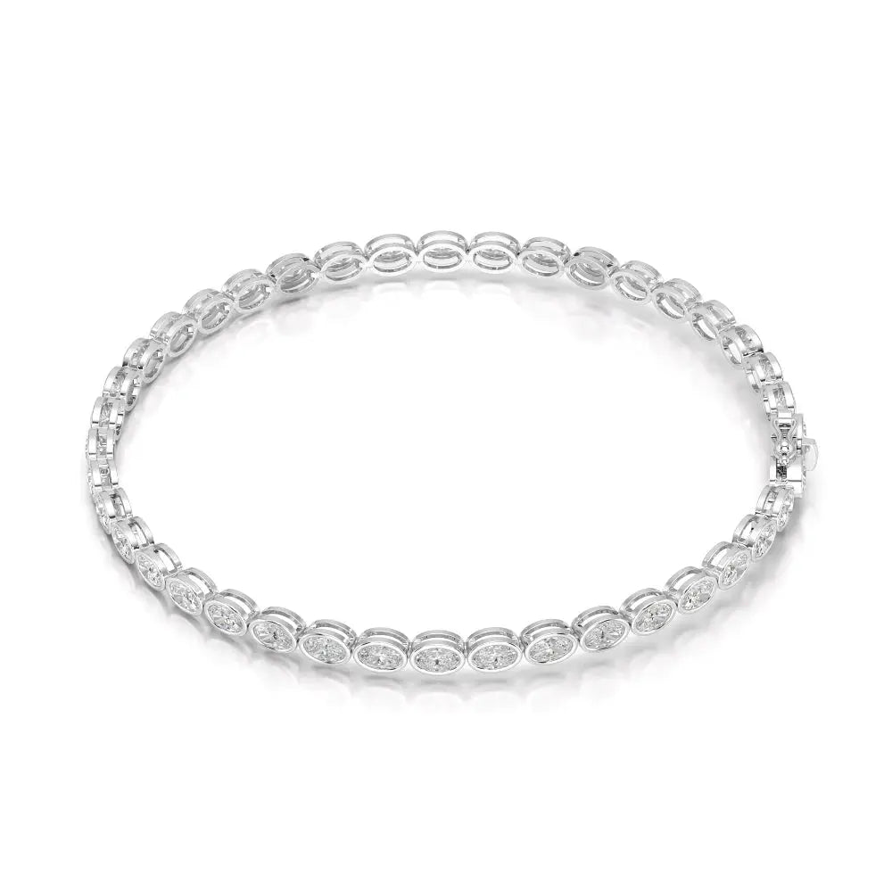 3.80 CT Oval Cut Diamond Bezel Tennis Bracelet Jama Jewels