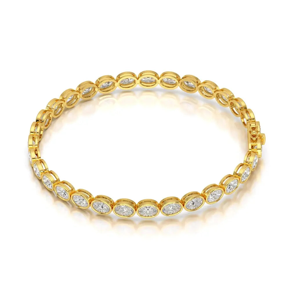 7.25 CT Oval Cut Diamond Bezel Tennis Bracelet Jama Jewels