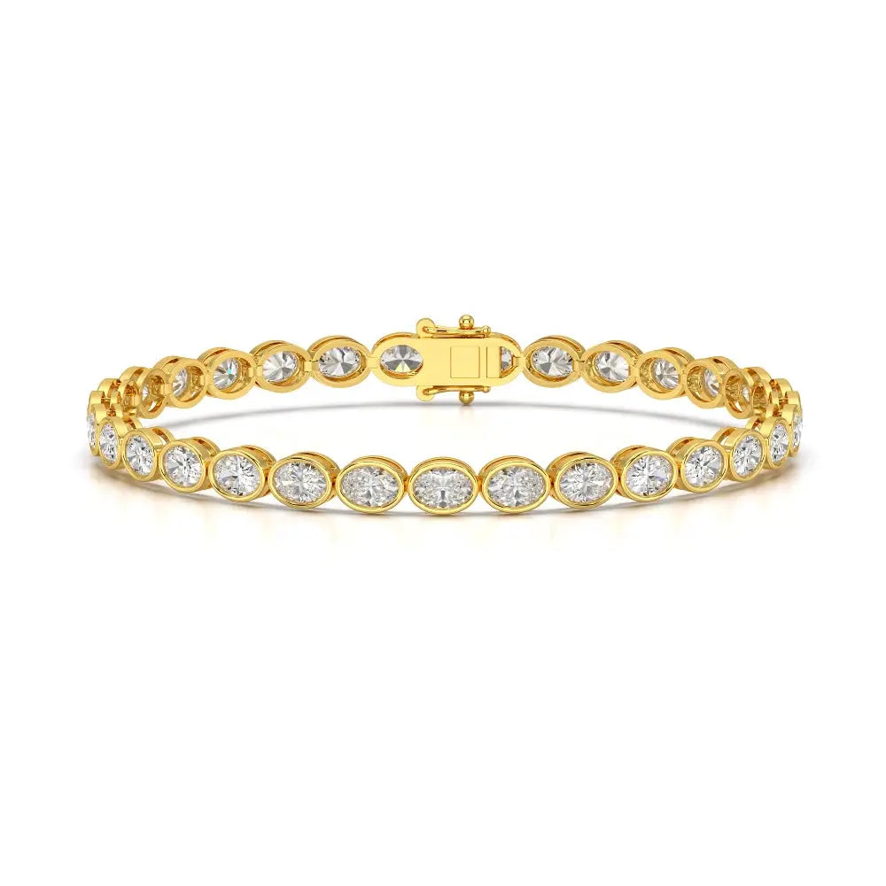 7.25 CT Oval Cut Diamond Bezel Tennis Bracelet Jama Jewels