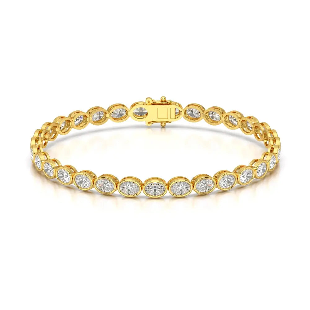 7.25 CT Oval Cut Diamond Bezel Tennis Bracelet Jama Jewels