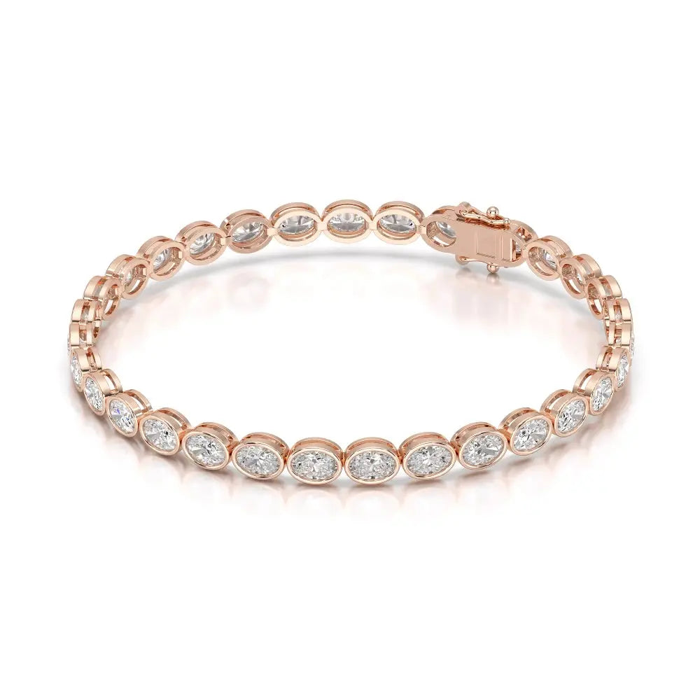 7.25 CT Oval Cut Diamond Bezel Tennis Bracelet Jama Jewels