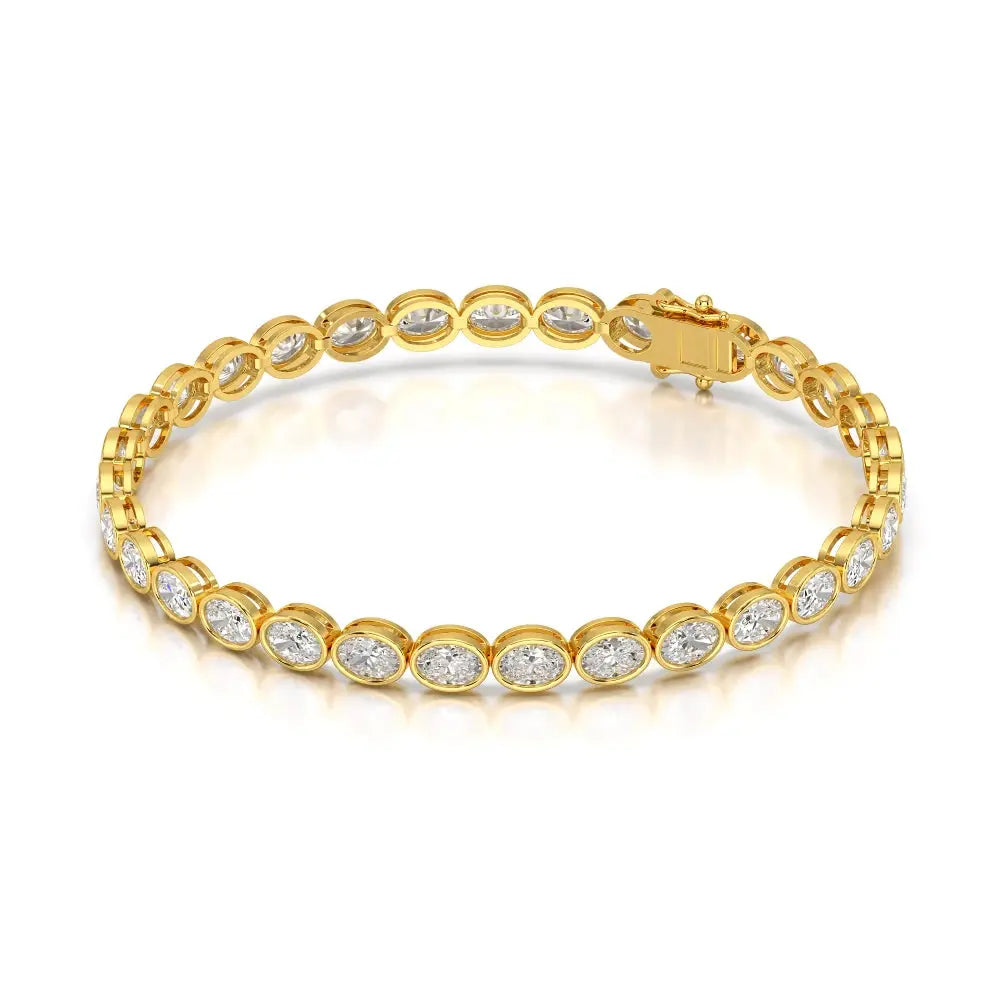 7.25 CT Oval Cut Diamond Bezel Tennis Bracelet Jama Jewels