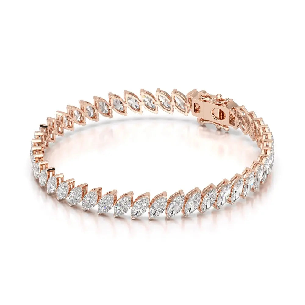 12.60 CT Marquise Cut Diamond Bezel Tennis Bracelet Jama Jewels